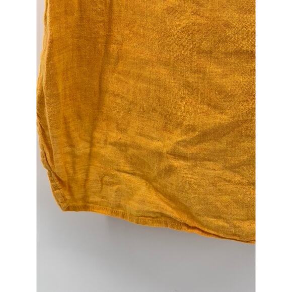 J. JILL Women's Petite Mustard Yellow Button-Up Short Sleeve Oversized Top SZ SP - Picture 8 of 9